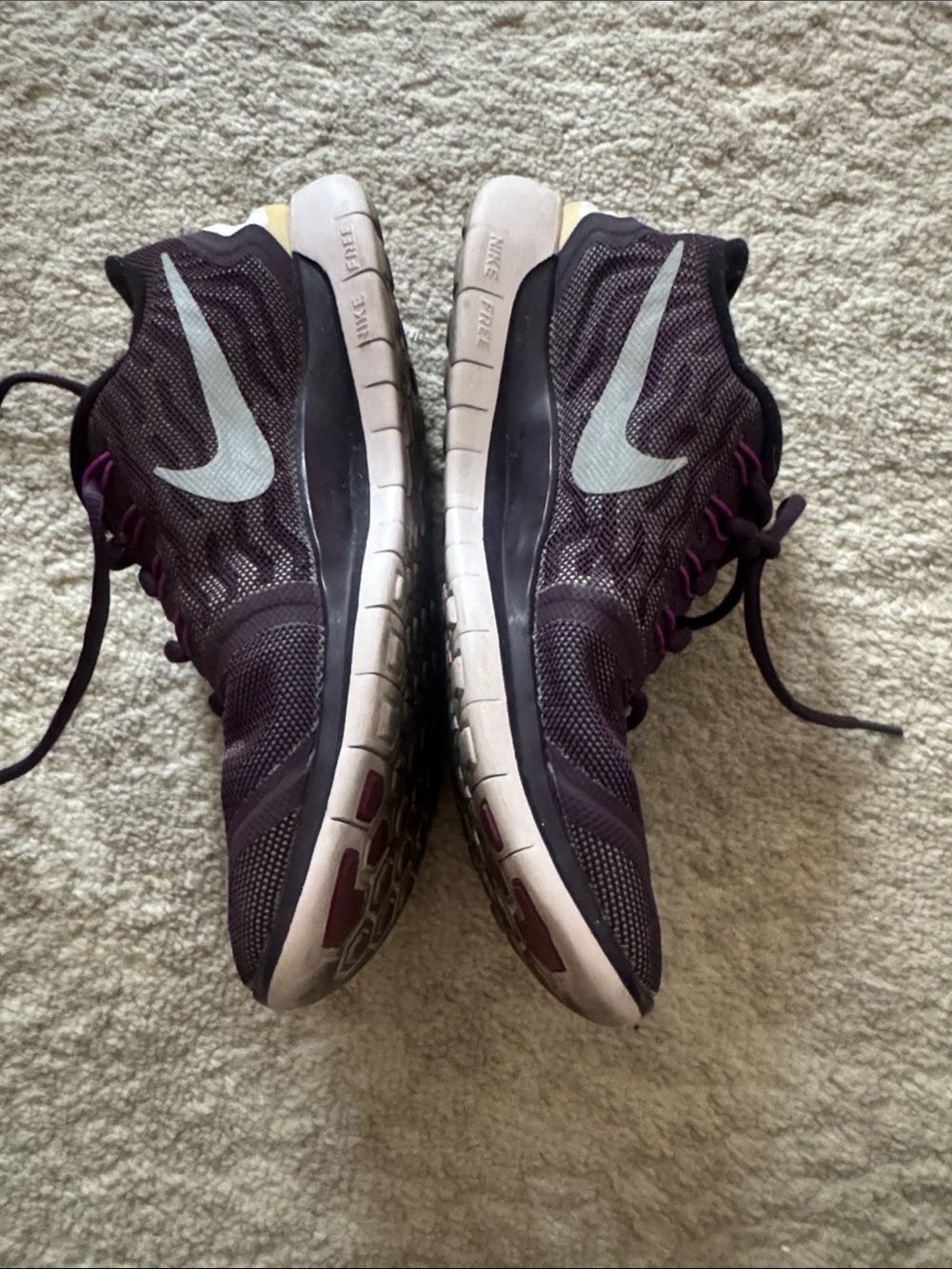 Nike Plum Running Shoes with Light Teal Swoosh